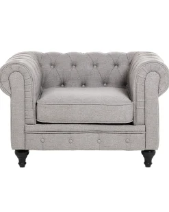 Poltrona CHESTERFIELD Tessuto Grigio chiaro
