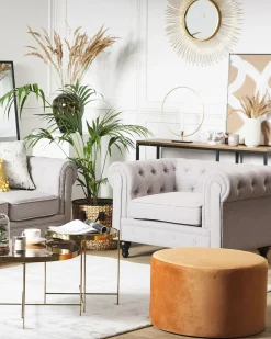 Poltrona CHESTERFIELD Tessuto Grigio chiaro