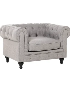 Poltrona CHESTERFIELD Tessuto Grigio chiaro