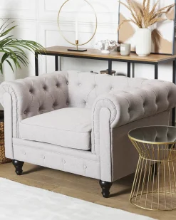 Poltrona CHESTERFIELD Tessuto Grigio chiaro