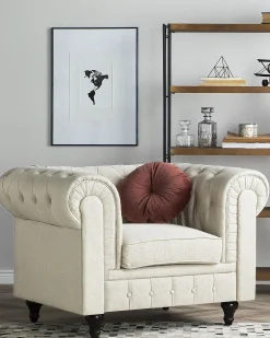 Poltrona CHESTERFIELD Tessuto Beige