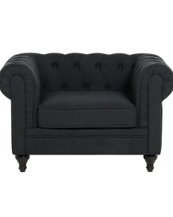 Poltrona CHESTERFIELD Tessuto Grigio grafite