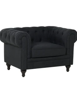 Poltrona CHESTERFIELD Tessuto Grigio grafite