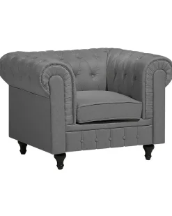 Poltrona CHESTERFIELD Tessuto Grigio chiaro