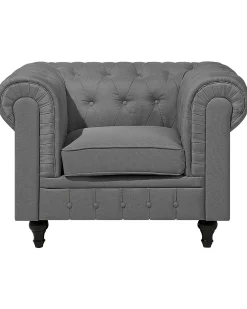 Poltrona CHESTERFIELD Tessuto Grigio chiaro