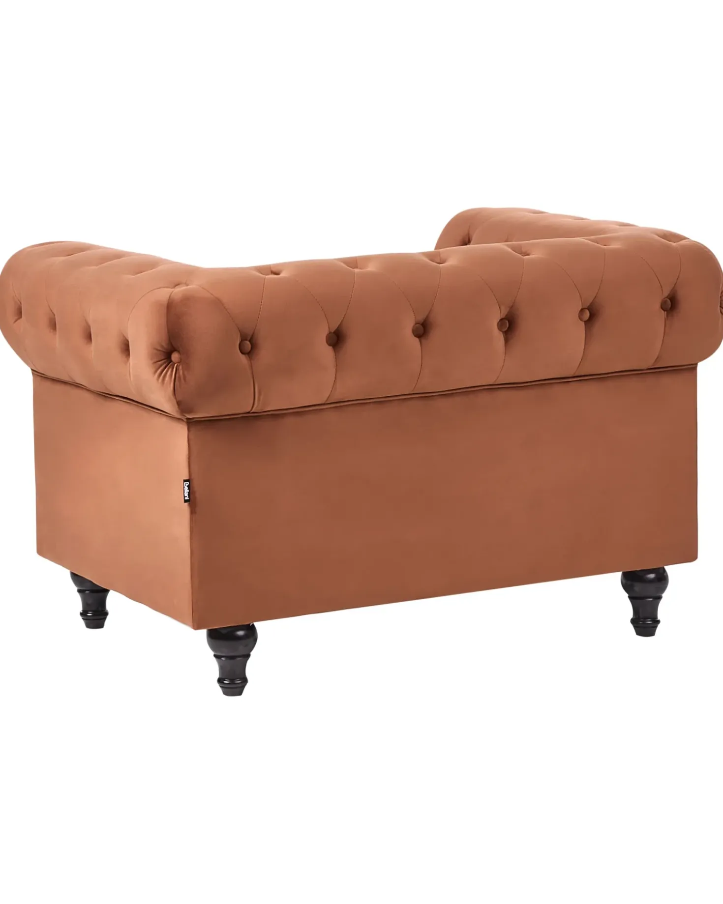 Poltrona CHESTERFIELD Velluto Marrone dorato