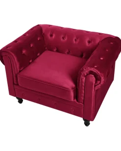 Poltrona CHESTERFIELD Velluto Bordeaux