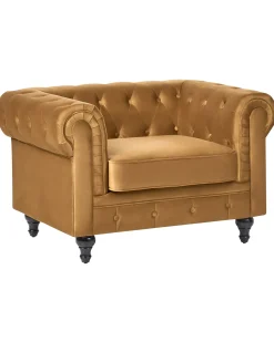 Poltrona CHESTERFIELD Velluto Oro