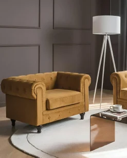 Poltrona CHESTERFIELD Velluto Oro