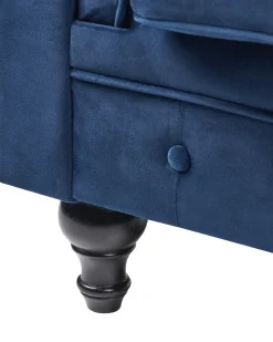 Poltrona CHESTERFIELD Velluto Blu marino