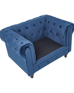 Poltrona CHESTERFIELD Velluto Blu marino
