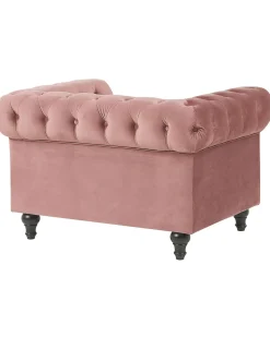 Poltrona CHESTERFIELD Velluto Rosa