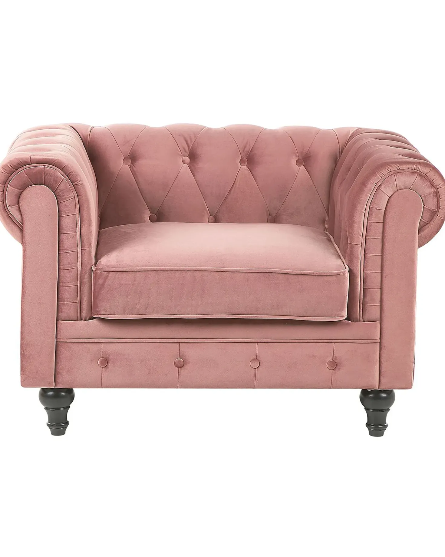 Poltrona CHESTERFIELD Velluto Rosa