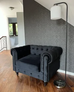 Poltrona CHESTERFIELD Velluto Nero