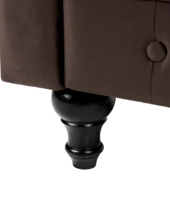 Poltrona CHESTERFIELD Velluto Marrone scuro