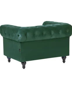 Poltrona CHESTERFIELD Velluto Verde smeraldo