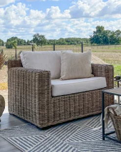 Poltrona da giardino ARDEA Rattan Marrone chiaro