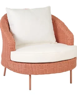 Poltrona da giardino con ottomana ARCILLE Rattan sintetico (PE) Rosa pesca