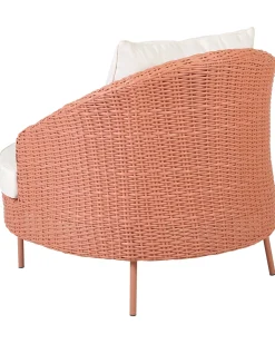 Poltrona da giardino con ottomana ARCILLE Rattan sintetico (PE) Rosa pesca