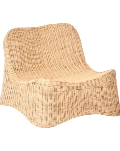 Poltrona da giardino con ottomana AIGANI Rattan Naturale