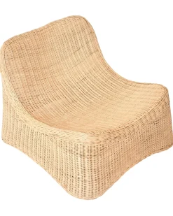 Poltrona da giardino con ottomana AIGANI Rattan Naturale