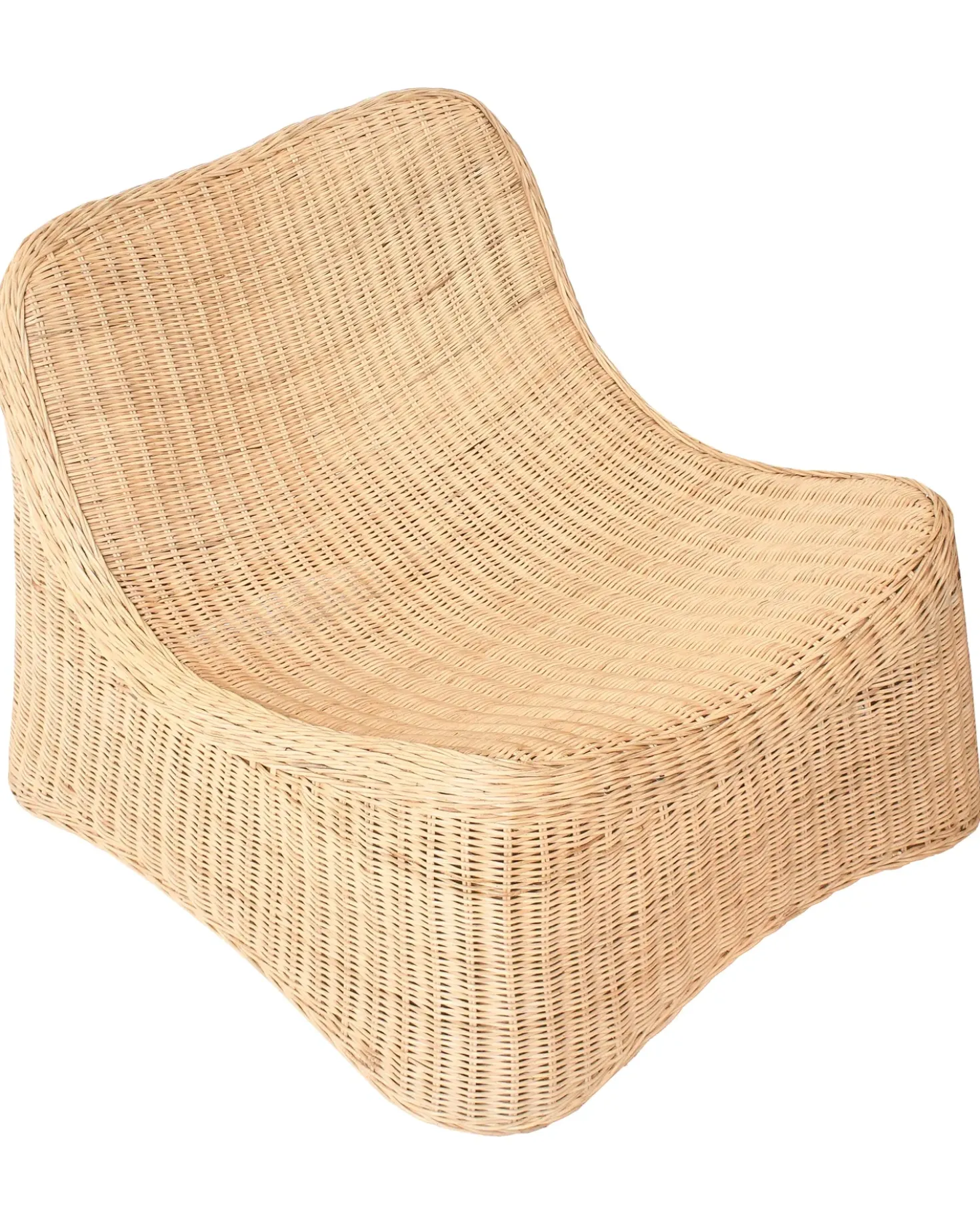 Poltrona da giardino con ottomana AIGANI Rattan Naturale