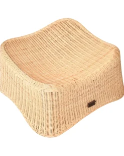 Poltrona da giardino con ottomana AIGANI Rattan Naturale