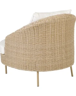Poltrona da giardino con ottomana ARCILLE Rattan sintetico (PE) Naturale