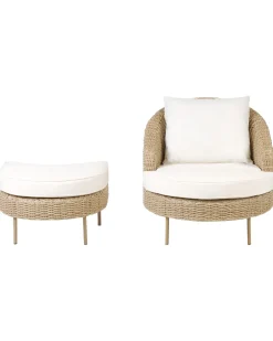 Poltrona da giardino con ottomana ARCILLE Rattan sintetico (PE) Naturale