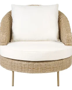 Poltrona da giardino con ottomana ARCILLE Rattan sintetico (PE) Naturale