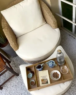 Poltrona da giardino con ottomana ARCILLE Rattan sintetico (PE) Naturale