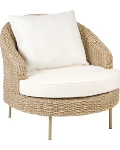 Poltrona da giardino con ottomana ARCILLE Rattan sintetico (PE) Naturale