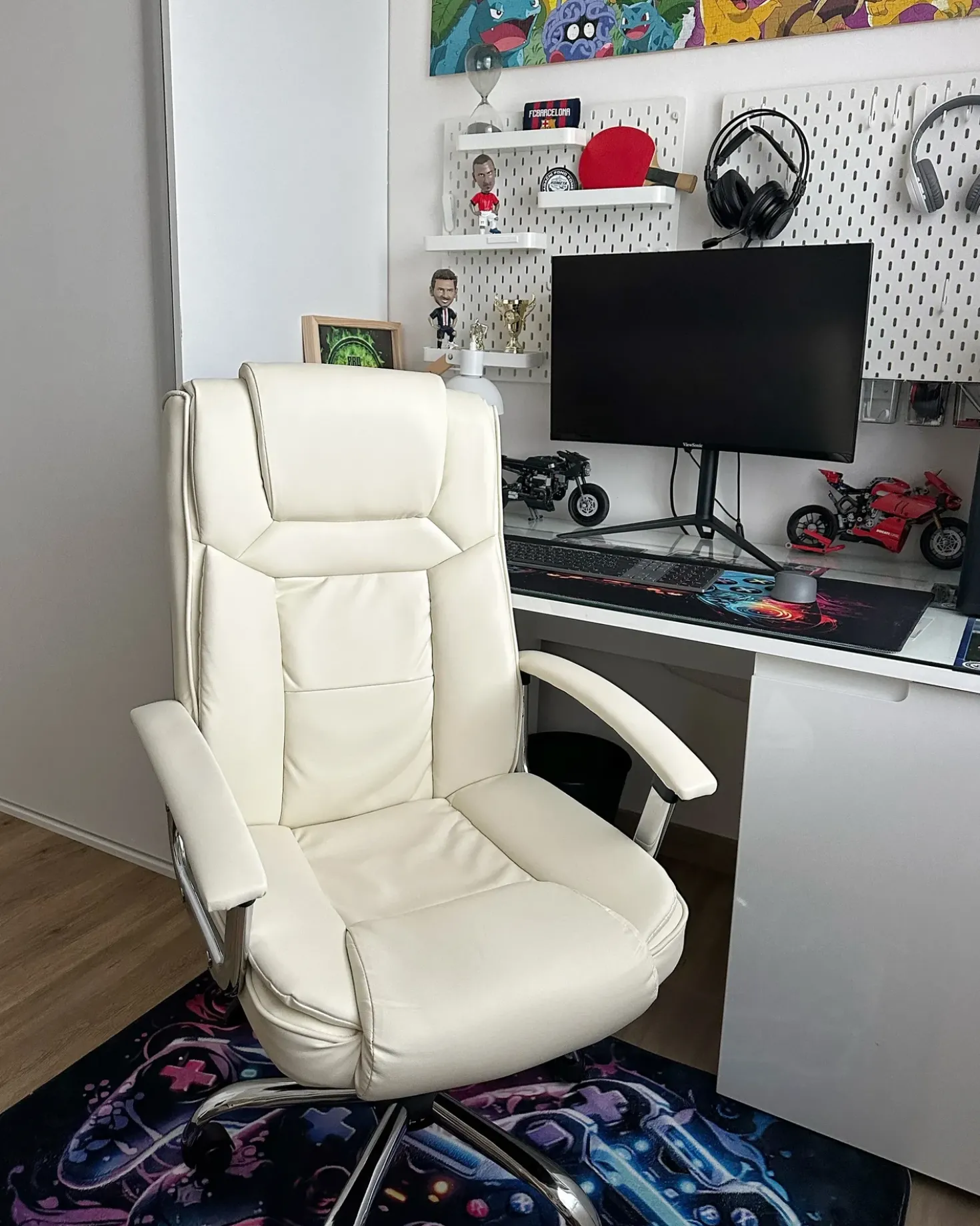 Poltrona da scrivania ADVANCE Pelle sintetica Beige chiaro