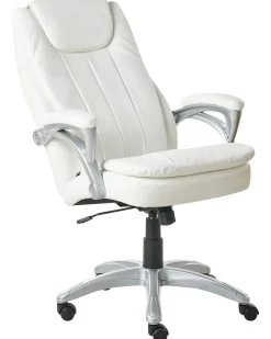 Poltrona da scrivania CHIEF Pelle sintetica Bianco sporco