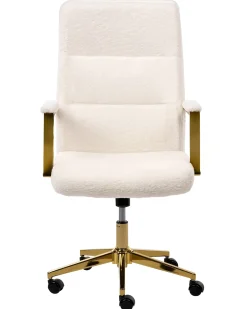 Poltrona da scrivania DEMURE Bouclé Bianco sporco