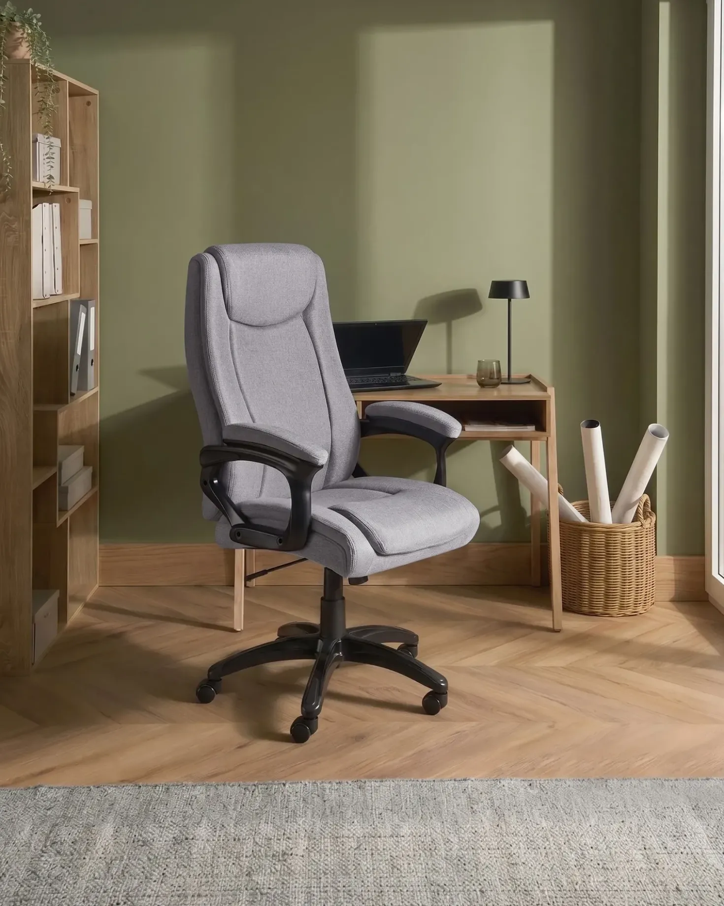 Poltrona da scrivania GRACEFUL Lino Grigio