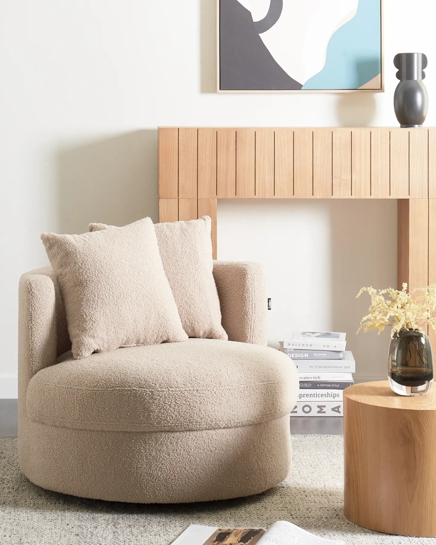 Poltrona DALBY Bouclé Beige