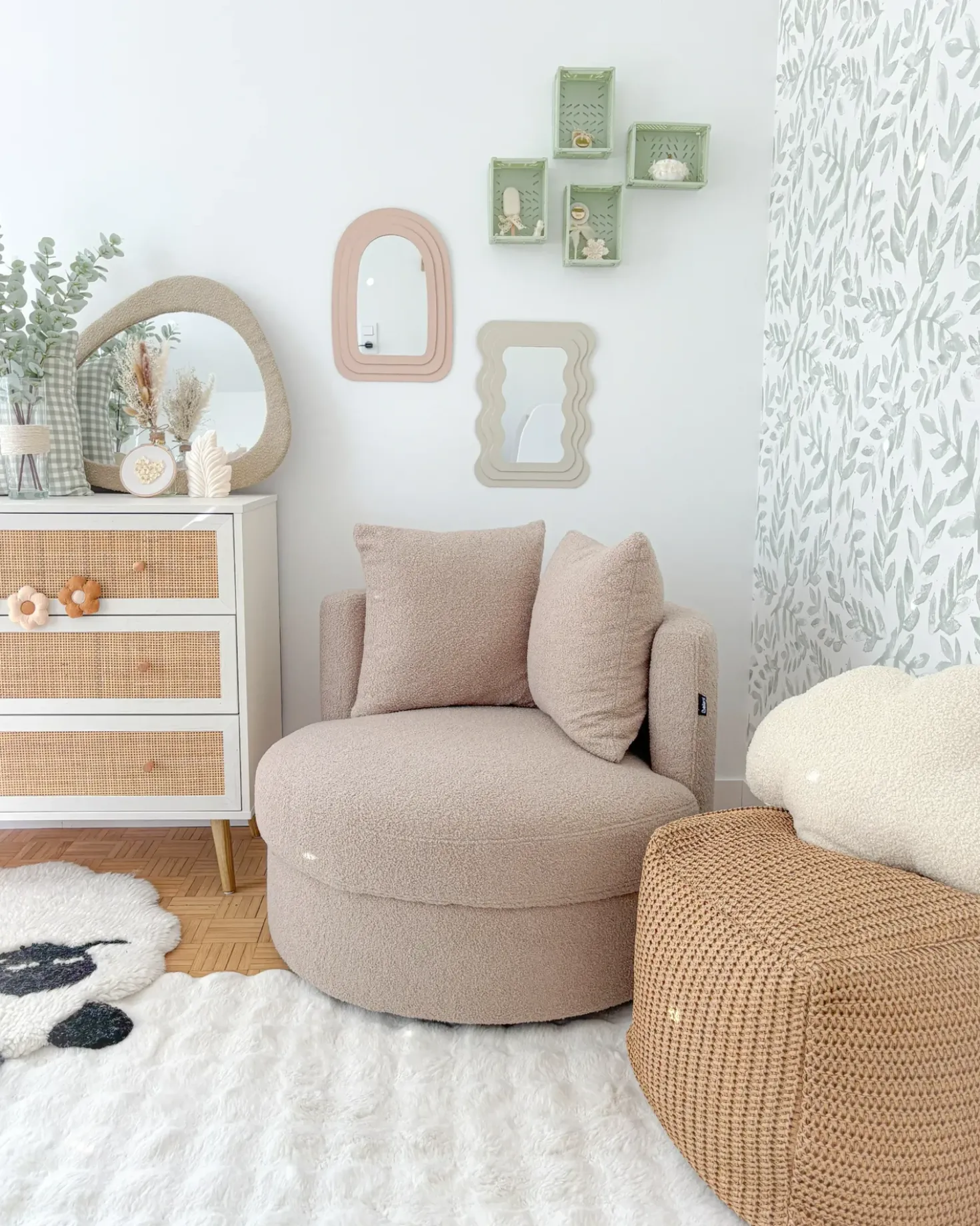 Poltrona DALBY Bouclé Beige