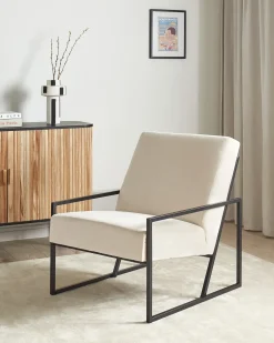 Poltrona DELARY Velluto Beige chiaro