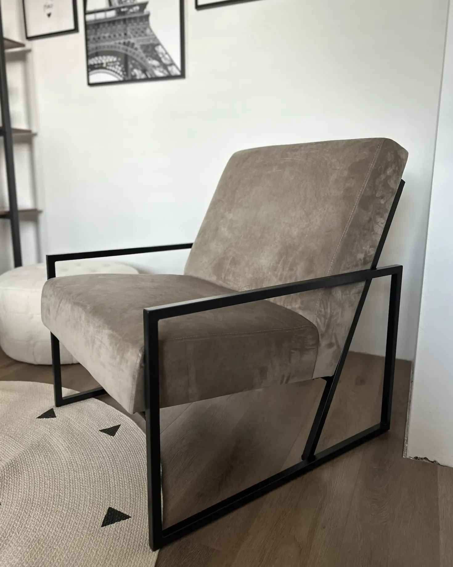 Poltrona DELARY Velluto Tortora