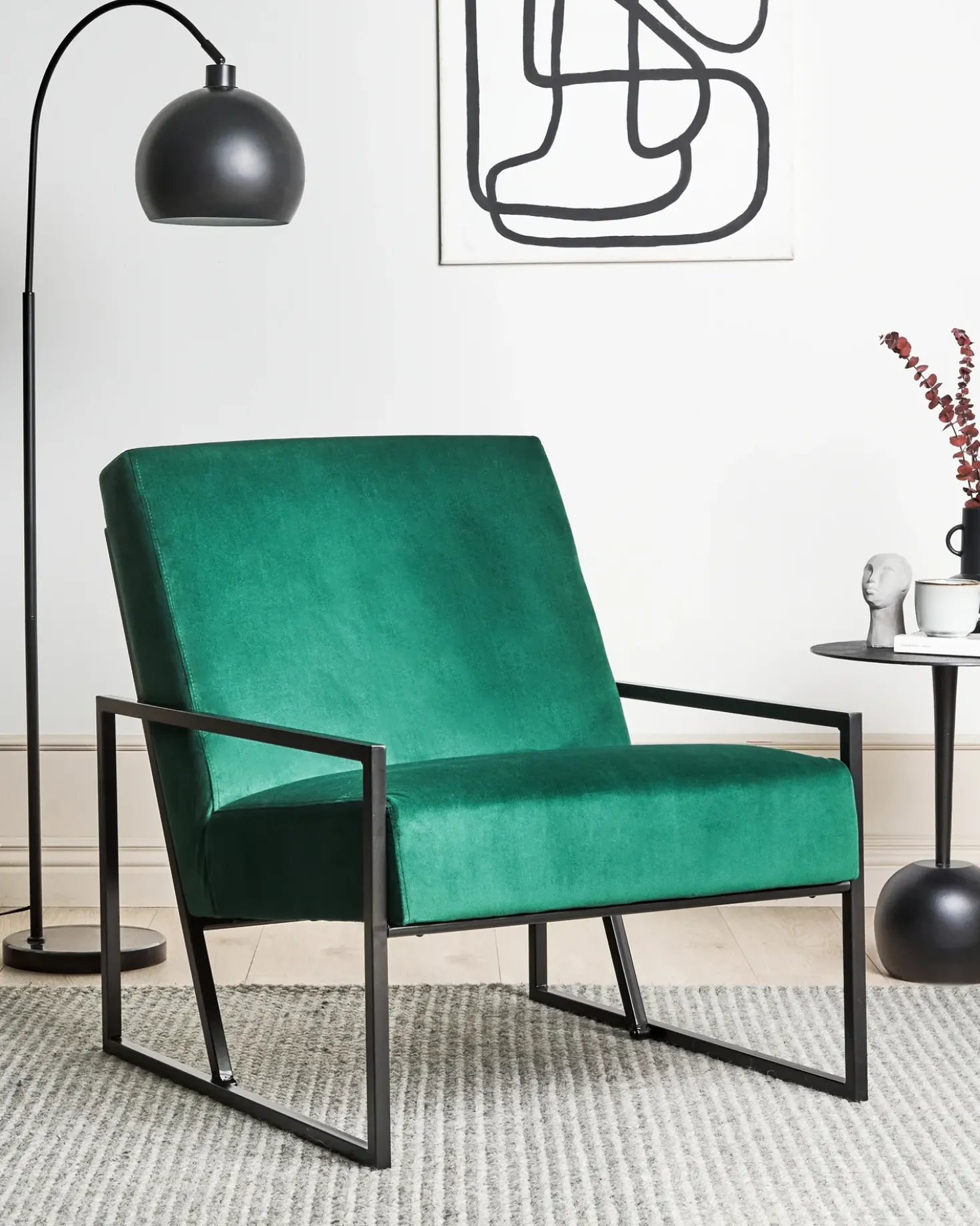 Poltrona DELARY Velluto Verde smeraldo
