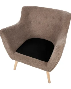 Poltrona DRAMMEN Bouclé Marrone