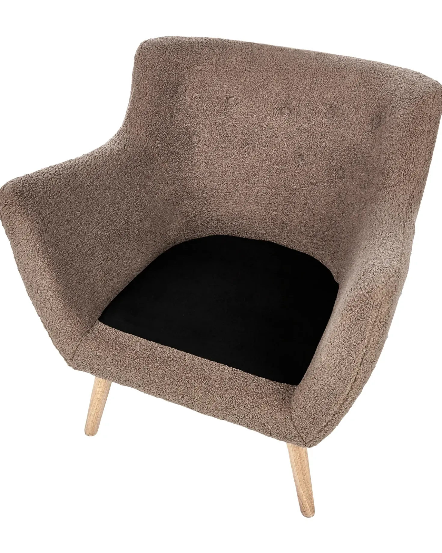 Poltrona DRAMMEN Bouclé Marrone
