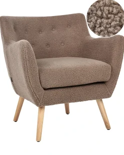Poltrona DRAMMEN Bouclé Marrone