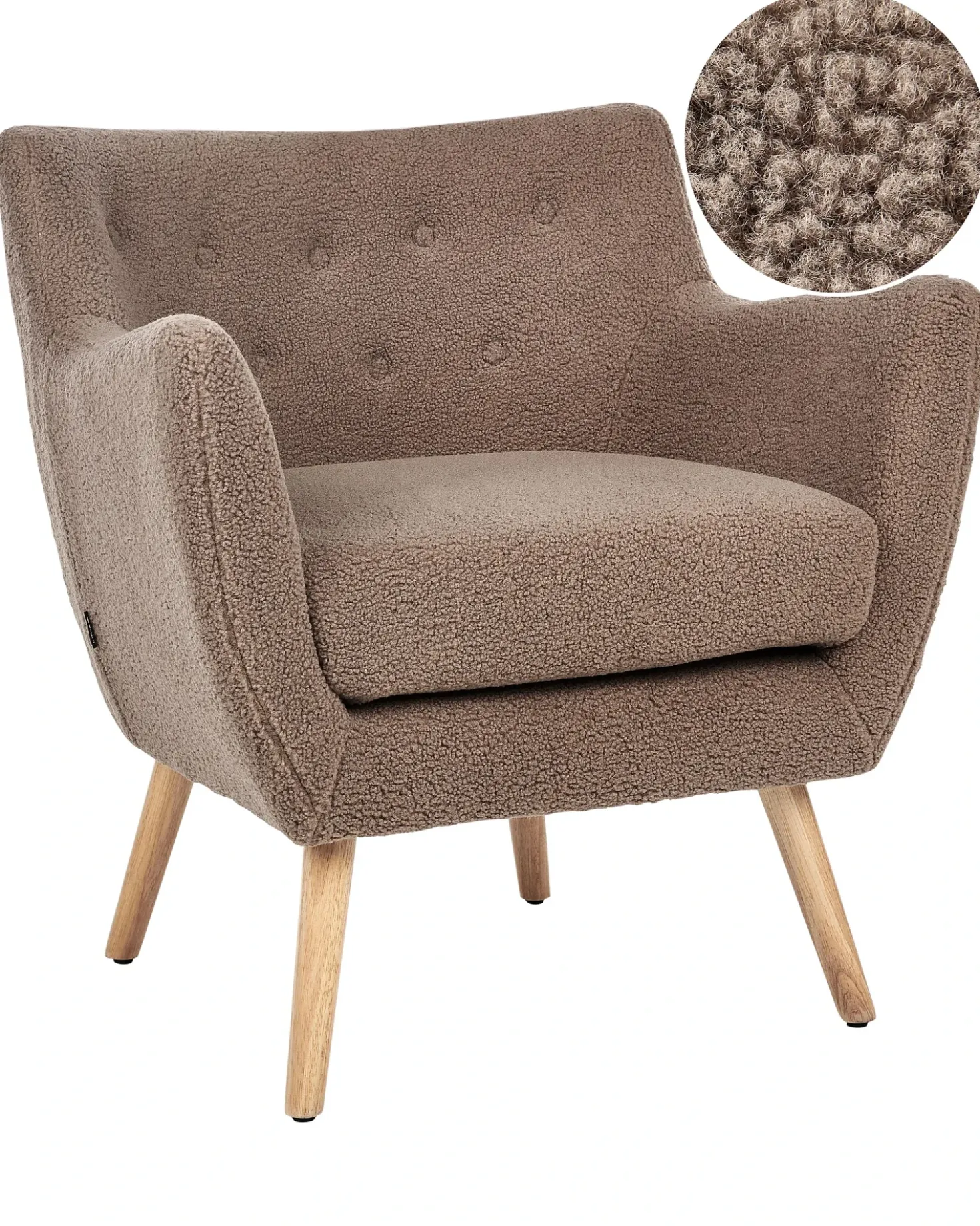 Poltrona DRAMMEN Bouclé Marrone
