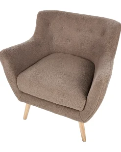 Poltrona DRAMMEN Bouclé Marrone