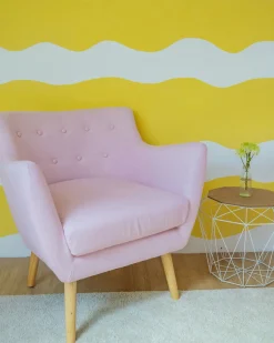 Poltrona DRAMMEN Tessuto Rosa