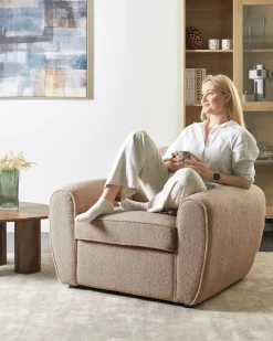 Poltrona ELLEDE Bouclé Marrone chiaro