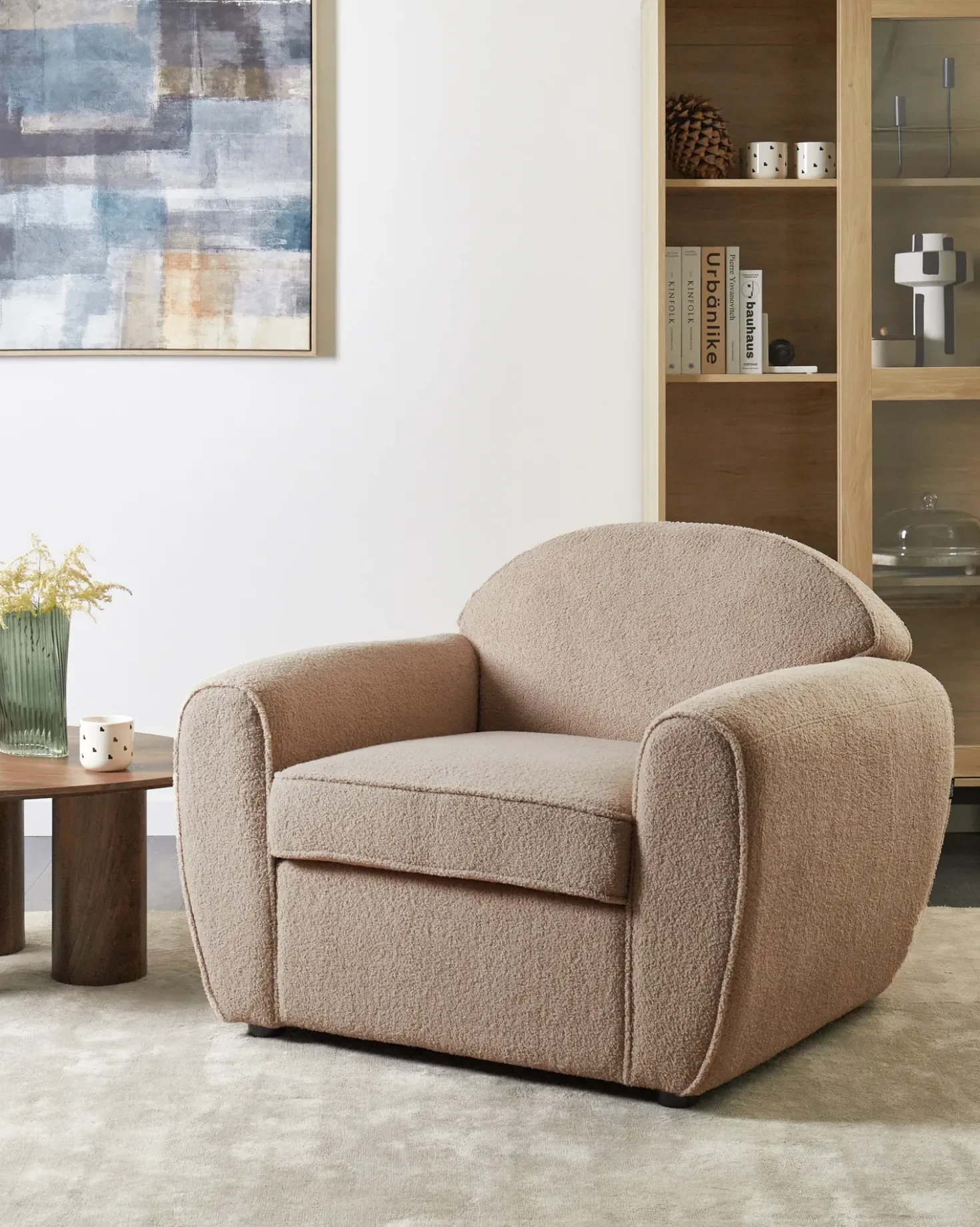 Poltrona ELLEDE Bouclé Marrone chiaro