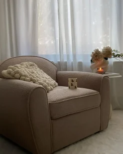 Poltrona ELLEDE Bouclé Marrone chiaro